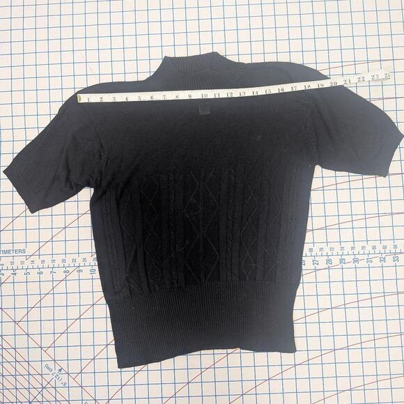 Vintage Evan-Picone 100% Silk Ribbed Mock-Turtleneck, Size L - Picture 4 of 8